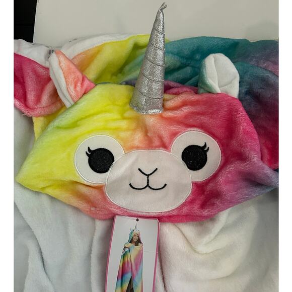 JUSTICE Llamacorn Cozy NWT Fleece Mitten Hands Wrap Around Youth One Size - Picture 3 of 5